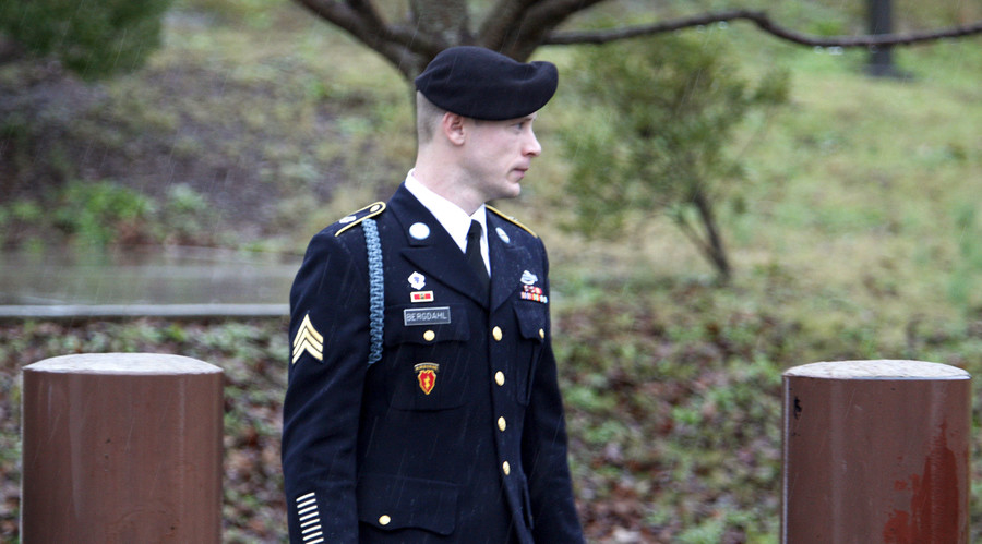 U.S. Army Sergeant Bowe Bergdahl leaves the courthouse after an arraignment hearing for his court-martial in Fort Bragg North Carolina