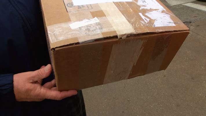 The package Dave Hall shipped at the UPS Store