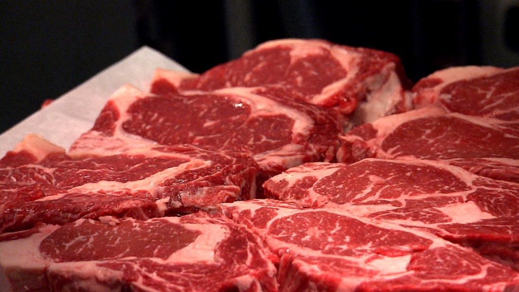 A platter of steaks at an upscale steakhouse in Omaha Neb