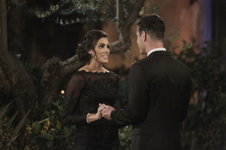 Lace greets The Bachelor Ben Higgins outside the mansion in Monday night's season premiere. It was her last moment of sobriety  sanity