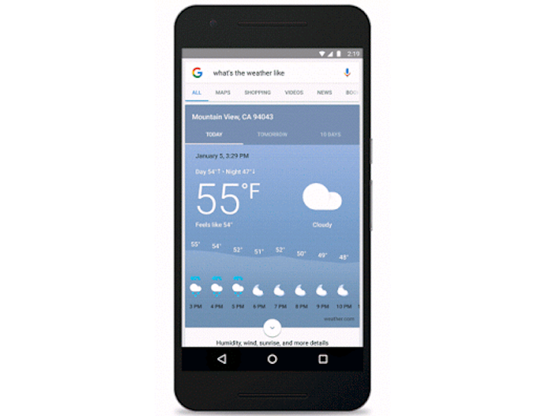 Google App weather update