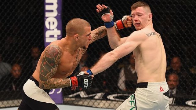 Dustin Poirier lands a punch on Joseph Duffy