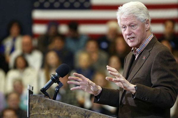 Former President Bill Clinton speaks during a campaign stop for his wife Democratic presidential candidate Hillary Clinton Monday Jan. 4 2016 in Nashua N.H