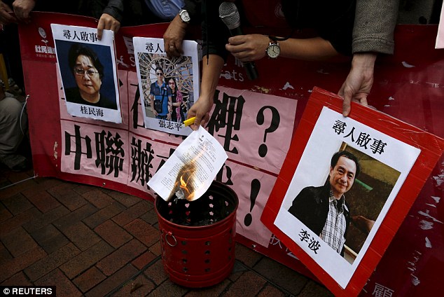 Dozens protest against disappearance of five Hong Kong publishers