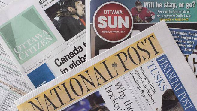 Postmedia newspapers including the National Post Ottawa Citizen and Ottawa Sun are shown in this file