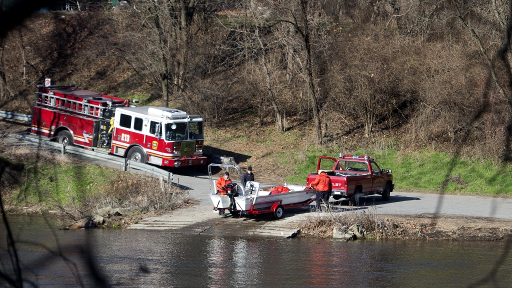 Authorities remove a boat after searching the Lehigh River for Jayliel Vega Batista in Allentown Pa. on Jan. 2 2016