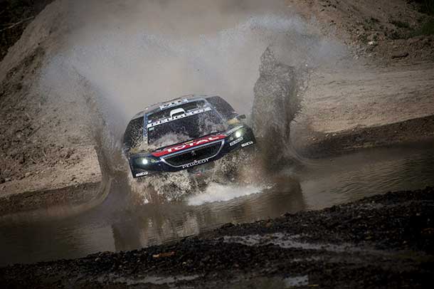 Carlos Sainz of Team Peugeot Total races during prologue stage of Rally Dakar 2016 in Arrecifes Argentina on January 2nd 2016 / Marcelo Maragni  Red Bull Content Pool / P-20160103-00020 / Usage for editorial use only / Please go