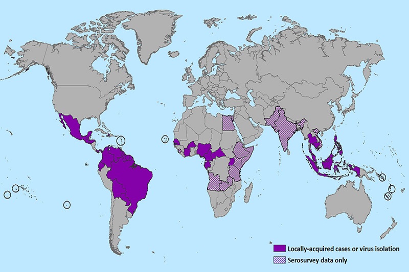 Distribution Map of Zika virus. CDC image