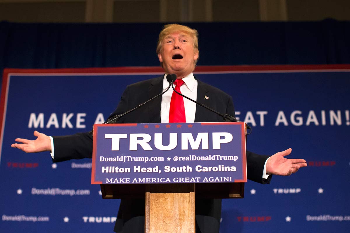 Republican presidential candidate Donald Trump speaks at a campaign stop in Hilton Head Island S.C. Wednesday Dec. 30 2015