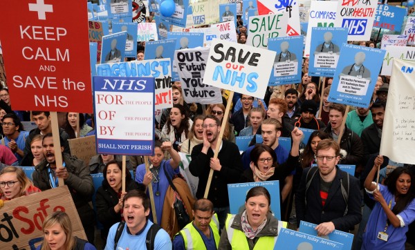 Let's Save the NHS rally and protest march by junior doctors in London