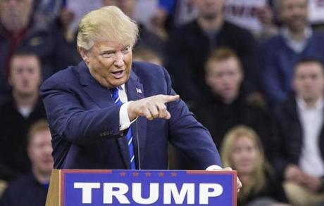 Donald Trump spoke Monday at the Tsongas Center in Lowell