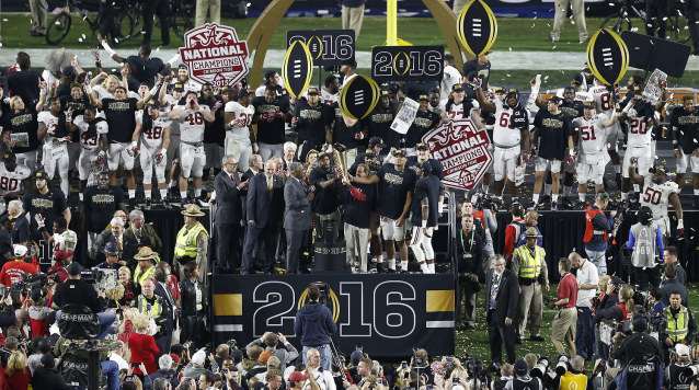 MFB CFP National Championship vs Clemson Trophy Celebration