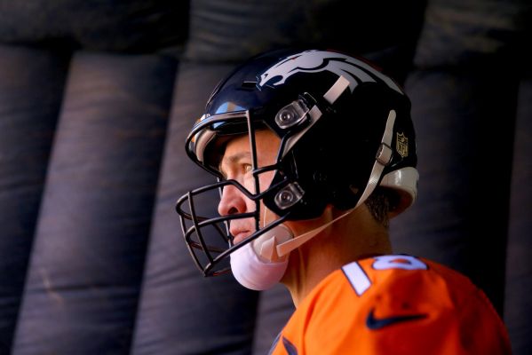 Peyton Manning of the Denver Broncos looks