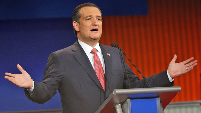 GOP candidate Sen. Ted Cruz participates in the Fox Business Network Republican presidential debate at the North Charleston Coliseum and Performing Arts Center on Jan. 14 2016 in North Charleston S.C