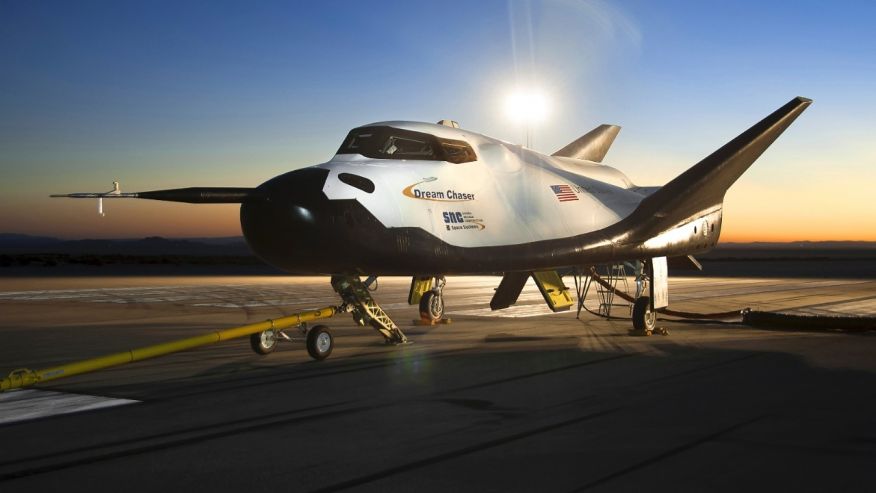 Nevada Corporation Dream Chaser flight vehicle is readied for 60 mph tow tests at NASA's Dryden Flight Research Center in Edwards Calif. Aug. 2 2013