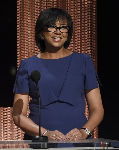 Academy President Cheryl Boone Isaacs announces the Academy Awards nominations at the 88th Academy Awards nomination ceremony in Beverly Hills Calif. The film academy is pledging to double the number of female