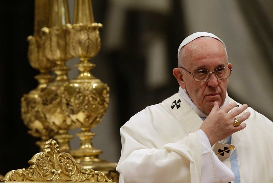 Pope Francis called for an end to the'arrogance of the powerful at Friday's New Year mass in St. Peter's Basilica at the Vatican