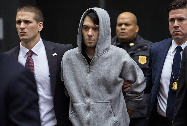 Shkreli being arrested on Dec. 17