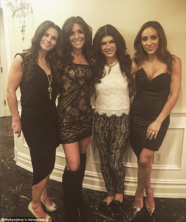 Ringing in the New Year Teresa Giudice made it a girls night as she celebrated NYE with sister-in-law Melissa Gorga and friends Robyn Levy and Christina Flores on Thursday