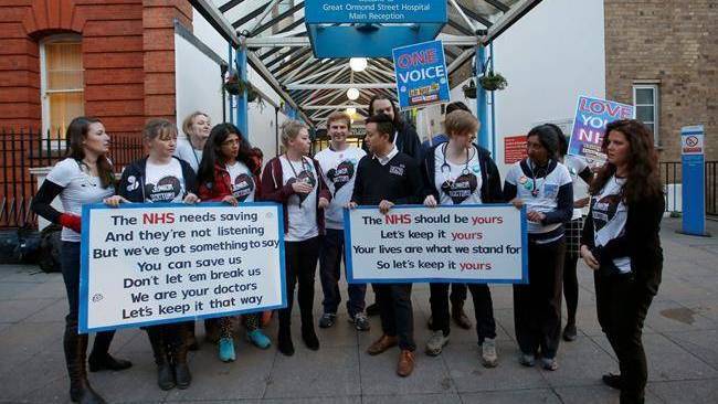 Junior doctors on strike in Britain