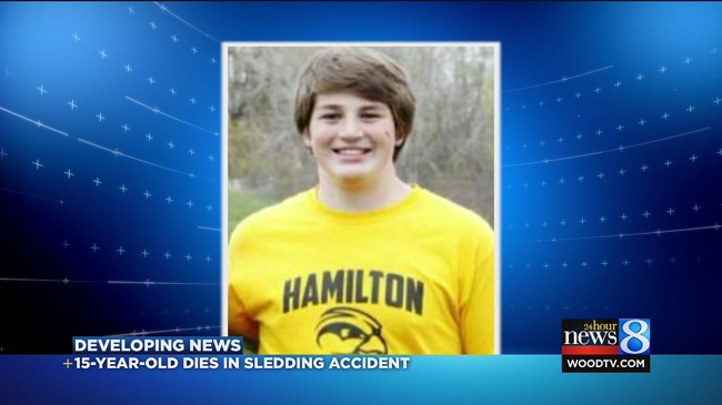 Teen dies in sled crash in western Michigan