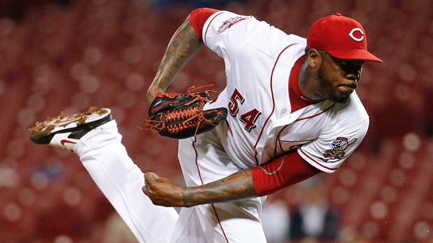 The New York Yankees bolstered their bullpen by acquiring hard-throwing all-star closer Aroldis Chapman above from the Cincinnati Reds