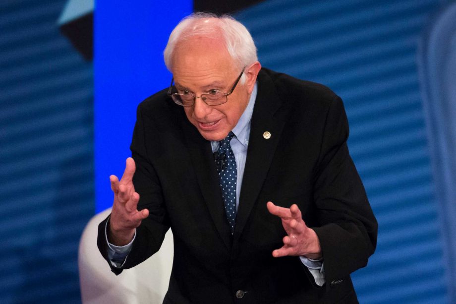 Democratic presidential candidate Sen. Bernie Sanders I-Vt. answers a question from the audience during a democratic primary town hall sponsored by CNN Wednesday Feb. 3 2016 in Derry N.H