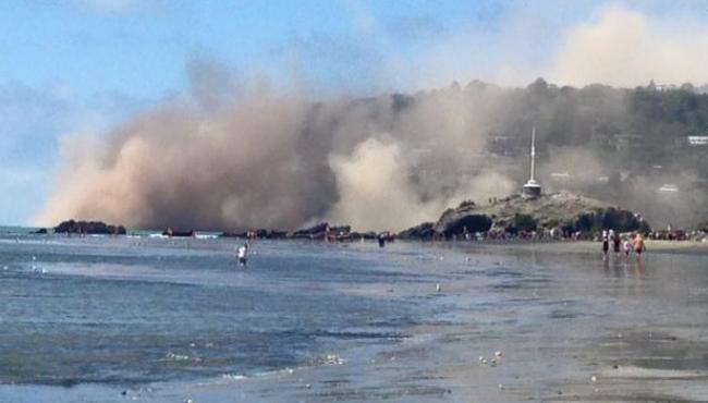 Cliff Collapsed after Strong Earthquake Hits New Zealand