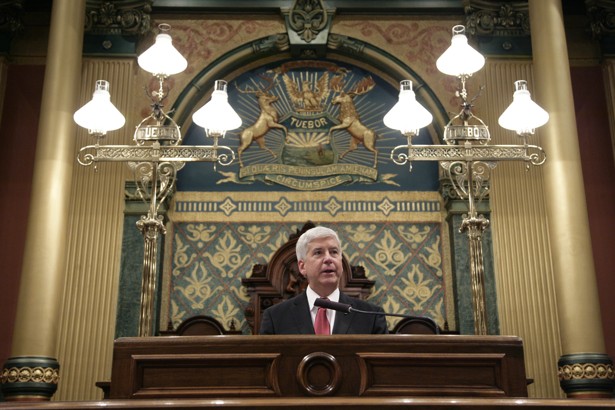 Governor Rick Snyder delivers his 2016 State of the State address on January 19.         
                     Al Goldis  AP