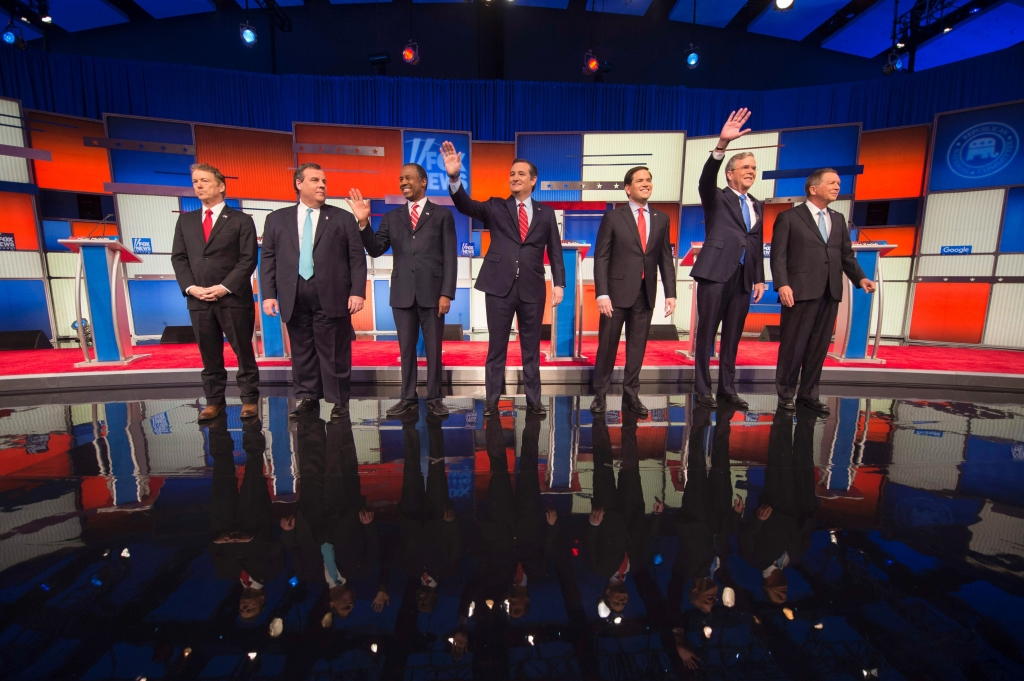 Republican candidates sans Trump at the Fox News debate Jan. 28 2016