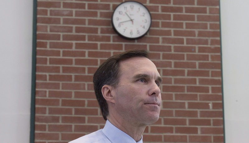 Minister of Finance Bill Morneau participates in a town hall meeting ahead of pre-budget consultations in Ottawa Monday