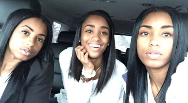 You probably can't tell this mother apart from her twin daughters