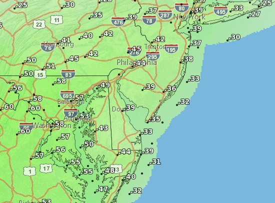 Total precipitation forecast through Tuesday