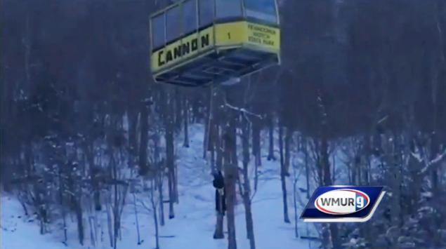 In total 48 people were rescued after the tram stopped midway up Cannon Mountain in New Hampshire