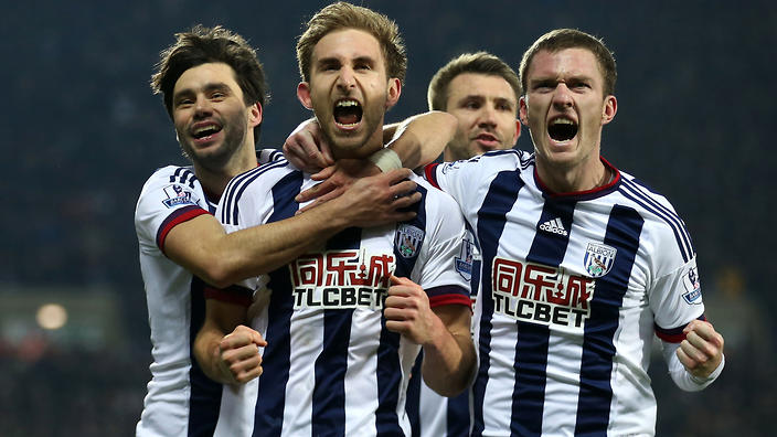 West Brom players celebrate Craig Dawson's goal            
    
              
     
     
           Show G