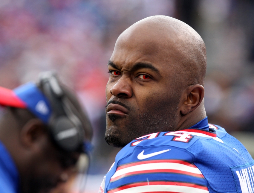 Nov 9 2014 Orchard Park NY USA Buffalo Bills defensive end Mario Williams on the sideline during the first half against the Kansas City Chiefs at Ralph Wilson Stadium. Mandatory Credit Timothy T. Ludwig-USA TODAY Sports