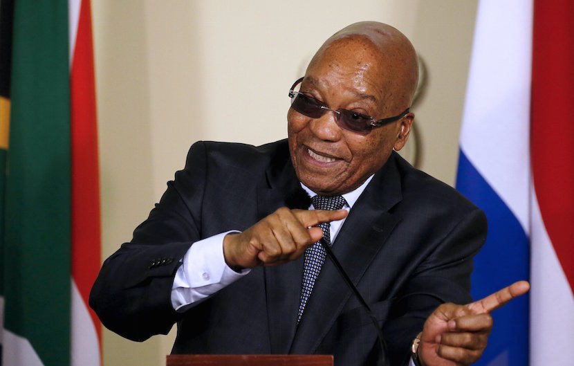 President of South Africa Jacob Zuma gestures during a news briefing at the Union Buildings in Pretoria. REUTERS  Siphiwe Sibeko