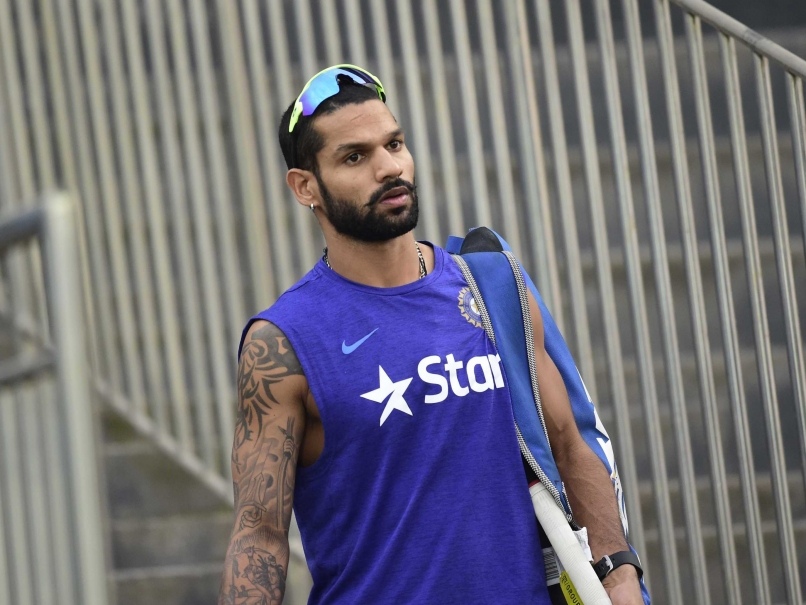 Shikhar Dhawan was the last one to come out to bat in fading light during India's practice session