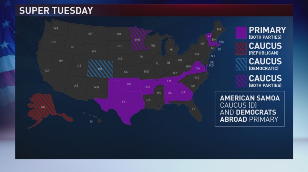 Super Tuesday map