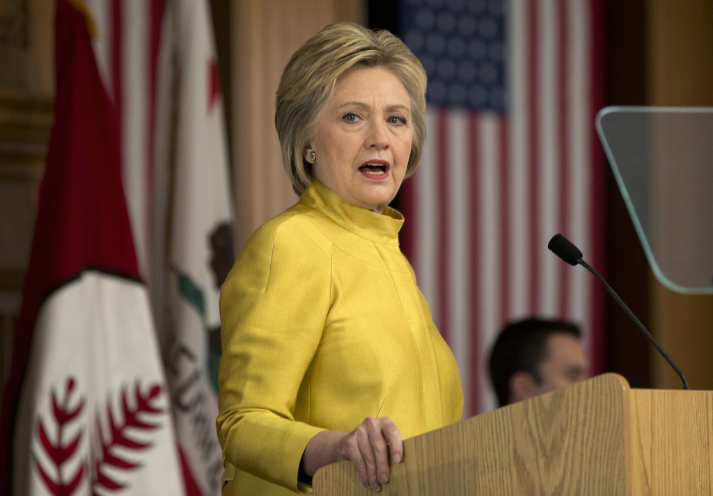 Democratic presidential candidate Hillary Clinton speaks about counterterrorism Wednesday