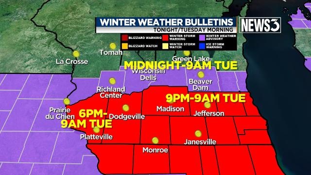 Winter storm on the way: Warnings, advisories issued