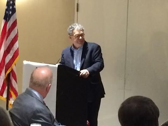 U.S. Sen Al Franken D-Minn. addresses Tennessee's Democratic delegation on Monday morning at a breakfast during the Democratic National Convention