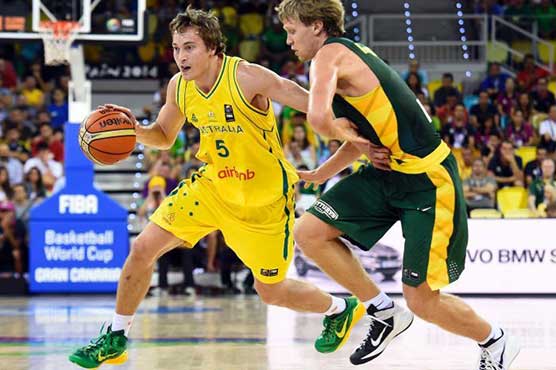 Australia advanced its quest for first Olympic men's basketball medal Wednesday by downing Lithuania