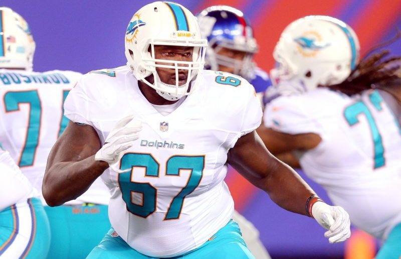 Laremy Tunsil is trying to adjust after moving from left tackle to left guard for Miami