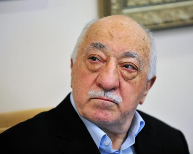 2016 Islamic cleric Fethullah Gulen speaks to members of the media at his compound in Saylorsburg Pennsylvania USA. Turkish President Recep Tayyip Erdogan accused Gulen of orchestrating the failed military