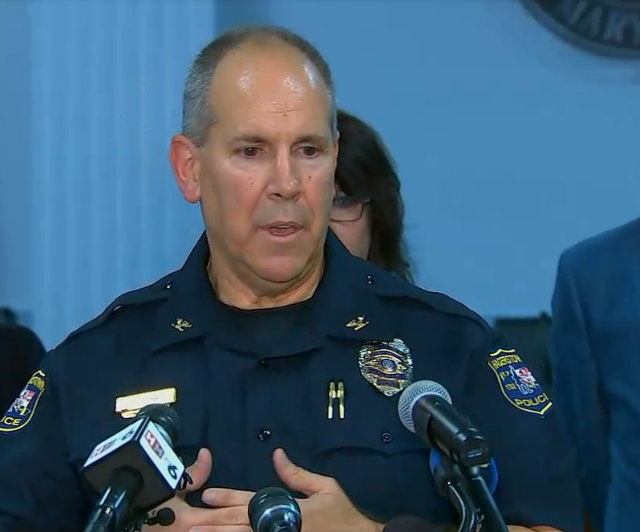 Hagerstown Police Chief at press conference this afternoon. Screen shot via Fox 5 News