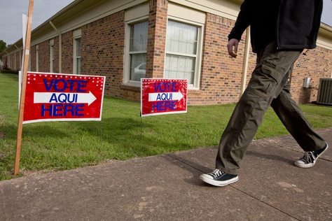 A Polling place in Austin TX on March 4th 2014