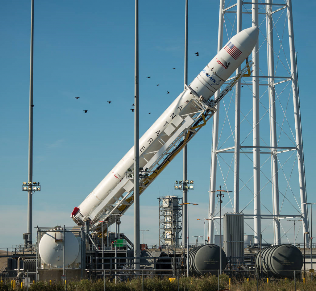 Antares Rocket Being Placed on Launch Pad