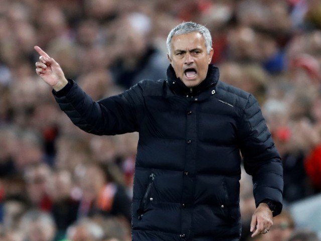 Manchester United manager Jose Mourinho during match against Liverpool at Anfield