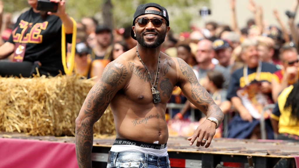 CLEVELAND OH- JUNE 22 Mo Williams #52 of the Cleveland Cavaliers looks on during the Cleveland Cavaliers 2016 NBA Championship victory parade and rally